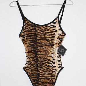 NWT Zaful Leopard Cami BodySuit